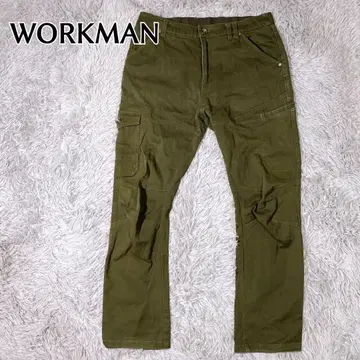 워크맨 카고 팬츠 남성용 카키 무릎 입체 재단 스트레치