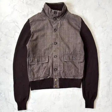 씨피 컴퍼니 발스타 자켓 니트 절개 브라운 46 sw6