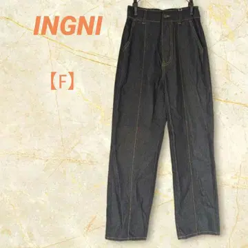 새상품 INGNI 잉그 데님 [ F ] 스트레이트 인디고 백리본