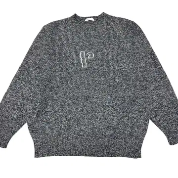 새상품급 PAPAS 파파스 니트 스웨터 실크 혼방 그레이 풀오버