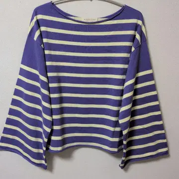 데밀리 론 헤르만 별주 퍼플 스트라이프 롱 슬리브 미사용 새상품