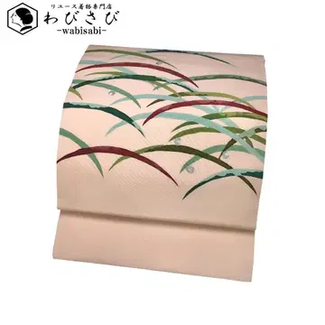 나고야 오비 시오제 노지 문양 오키나 브라운 O-5689