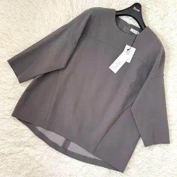 택 포함 미사용품 어도어 드라이 울 블라우스 38 포멀 그레이