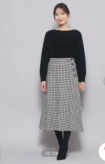 쿠 드 샹스 [밴딩 사양] 겨울 코디에 추천! 화려한 패턴 플레어 스커트