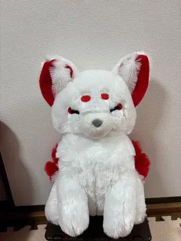 여우 봉제 인형 중형 화이트와 빨간색