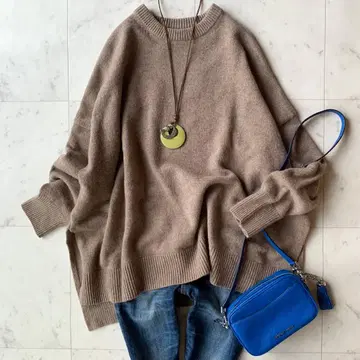 저널 스탠다드 워셔블 울 니트 오버 사이즈 모카 베이지