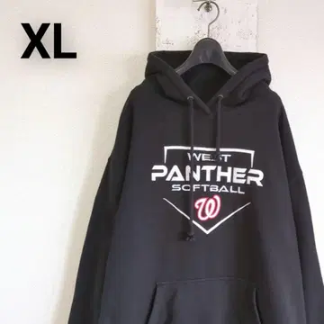 구제 의류 PECIEN 맨투맨 후드티 블랙 칼리지 로고 XL