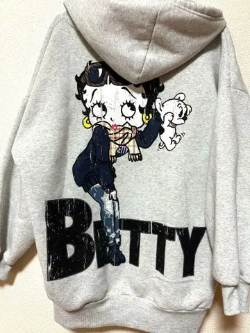 베티짱 후드 부착 후드티 그레이 M 사이즈