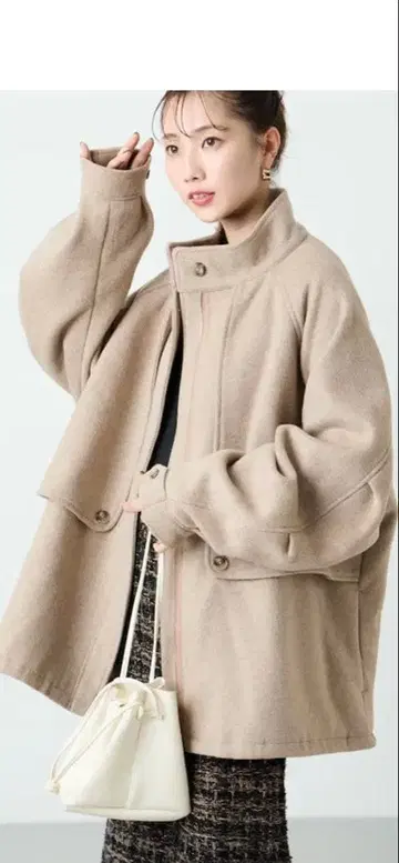 스탠드 카라 빅 플랩 숏 울 코트 [ 한정판 전개 ]