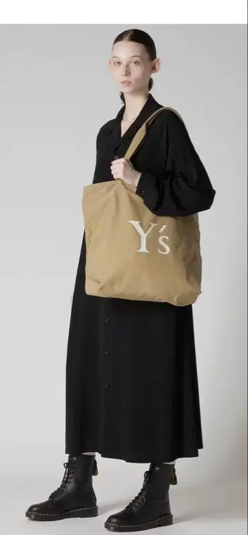 Y's 베이지 로고 토트백
