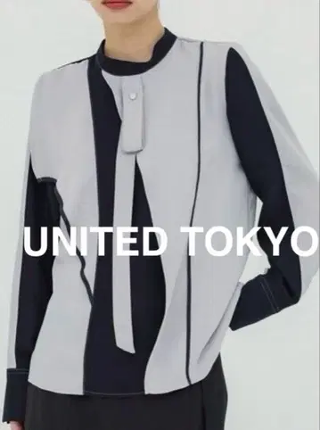 UNITEDTOKYO 소프트 패턴 파이핑 블라우스