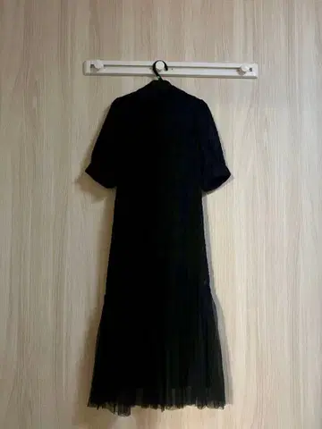 블랙 레이스 드레스 반팔 미디 기장