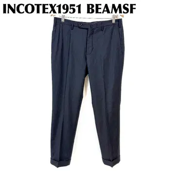 INCOTEX BEAMSF 슬랙스 팬츠 48 네이비 슈퍼 100s