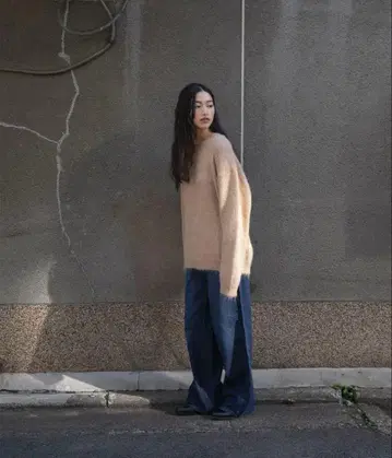 ohtoro 버티컬 인디고 진 쇼트 M 사이즈