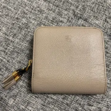 에포이 컴팩트 지퍼 2단 접이식 지갑 베이지