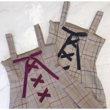 AnMILLE 백 레이스업 리본 원피스