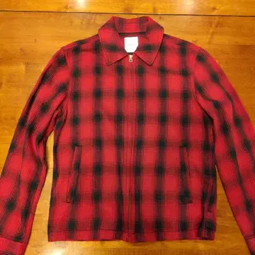 Ron Herman 빨간색과 검은색 체크 무늬 캐주얼 셔츠 M 사이즈