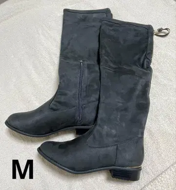 [ 미사용 새상품 ] 스웨이드 롱 부츠 그레이 M(23.5cm)