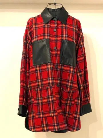 PINKO 레드 체크 긴팔 셔츠