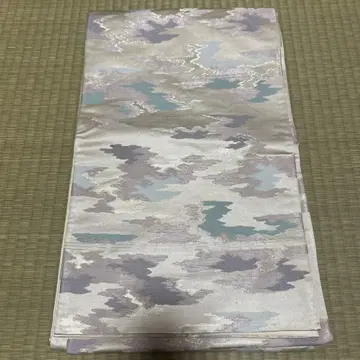 연보라와 파랑의 추상 무늬 후쿠로 오비