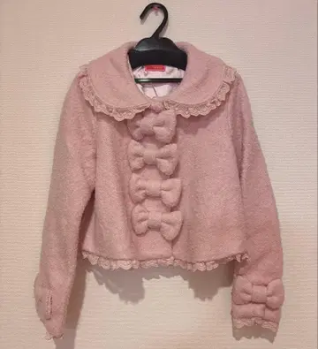 BABY 베이비 테디 리본 숏코트 핑크