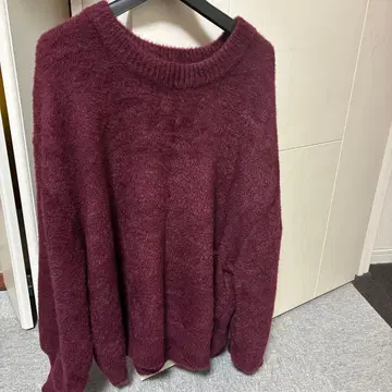 [미판매색] Loose/루스 볼륨 슬리브 오버 샤기 니트