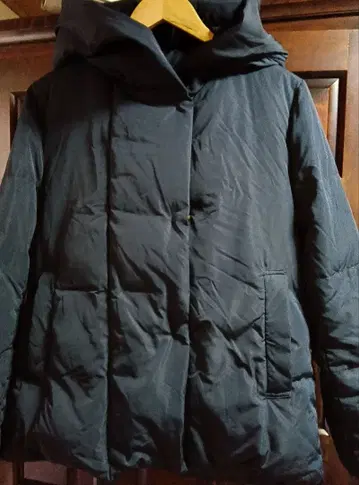 ef de 네이비 후드 부착 다운 자켓