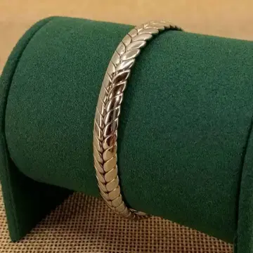 빈티지 실버 심플 뱅글 팔찌 레트로 앤티크