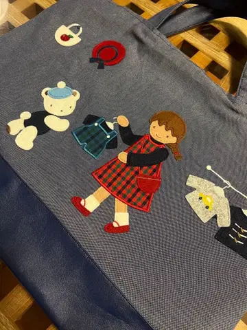 [컨디션 최상] 파밀리아 데님 백 블루 계열 블루