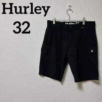 Hurley [32] 블랙 숏팬츠 캐주얼 팬츠 로고 포함