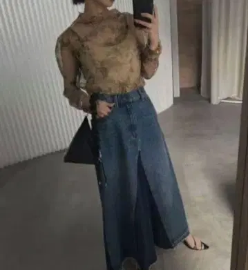 AMERI DOKING DENIM SKIRT M