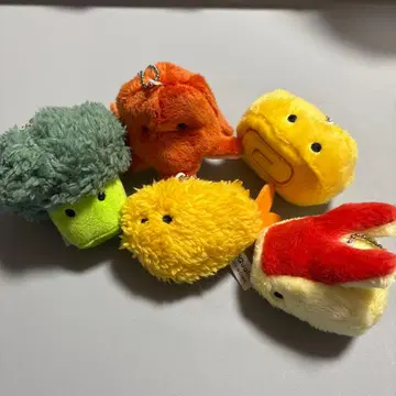 도시락 봉제 인형 브로콜리 사과 튀김 새우 계란말이 문어 소시지