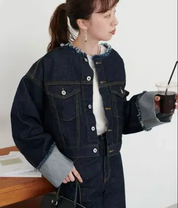 DISCOAT US 코튼 데님 소매 롤업 G