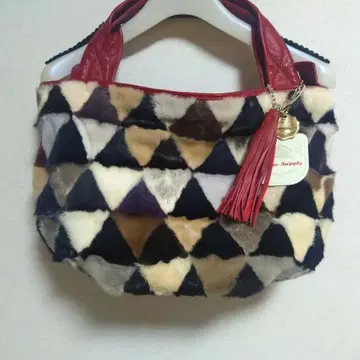 미사용 gream supply 천연 가죽 에코퍼 핸드백 빨간색