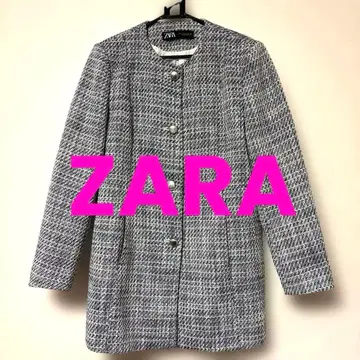 새상품급 자라 ZARA 노카라 트위드 롱 스트럭처 블레이저 여성용