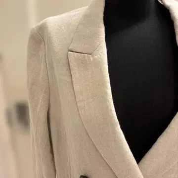 베이지 더블 브레스트 테일러드 자켓