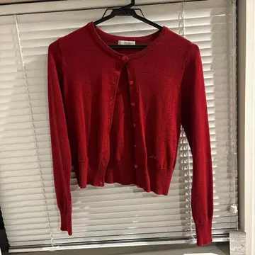 MILK 레드 하트 버튼 가디건