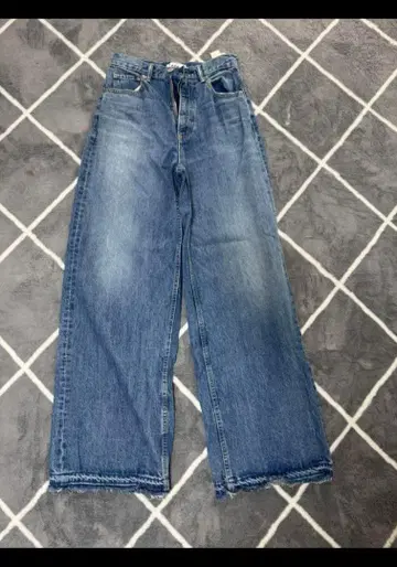 AZUI 와이드 레그 데님 M 사이즈 블루