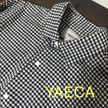 YAECA 야에카 깅엄 체크 셔츠 블랙 x 화이트