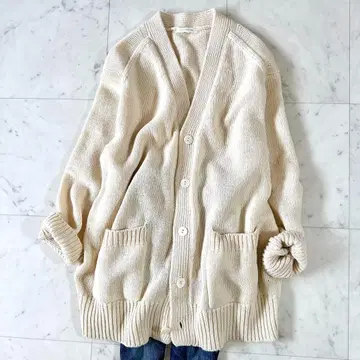 인기 갤러리 바이 파인 울 V넥 롱 가디건 루즈핏