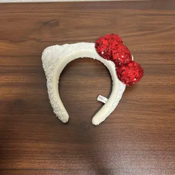 헬로키티 머리띠 화이트 빨간색