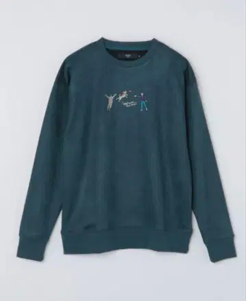 페이크 스웨이드 자수 맨투맨