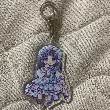 무지개 깃털 미니 아크릴 키링