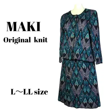 [ MAKI ] 오리지널 니트 수트 셋업 그린 일본제 L~LL