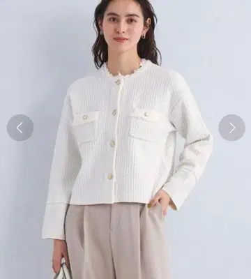 [ 미사용 새상품 ] 유나이티드 애로우즈 트위드 니트 가디건