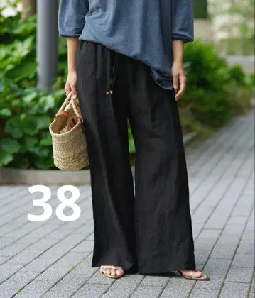 IENA LA BOUCLE 린넨 브로드 이지 팬츠