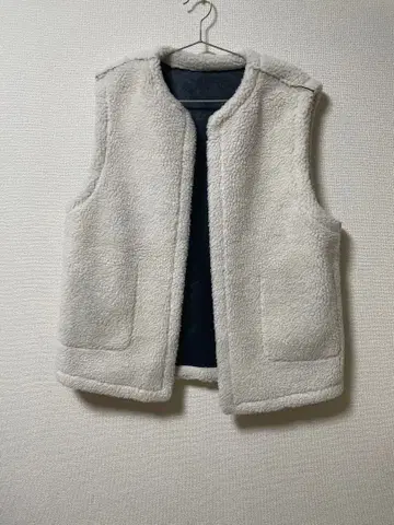 플리스 보아 자켓 베스트 그레이