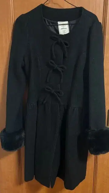 Ank Rouge 프론트 리본 롱 코트 M 사이즈