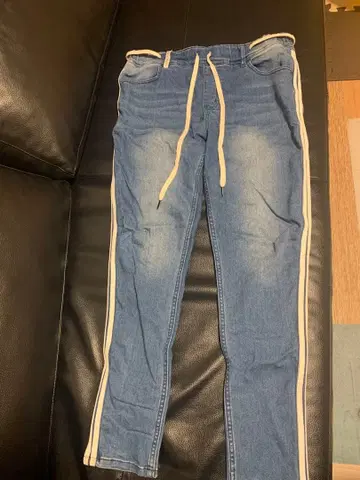 데님 블루 슬림핏 팬츠