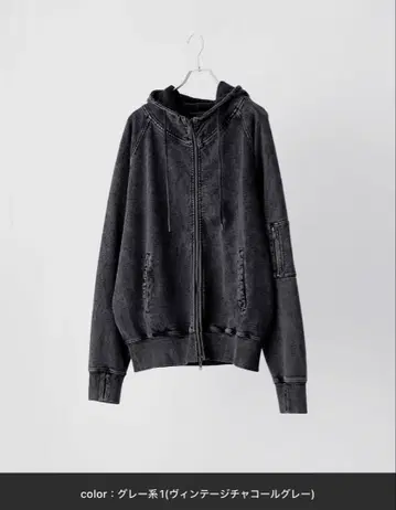 [ 거의 미사용 새상품 ] CLEL 헤비 웨이트 스탠드 넥 지퍼 후드티